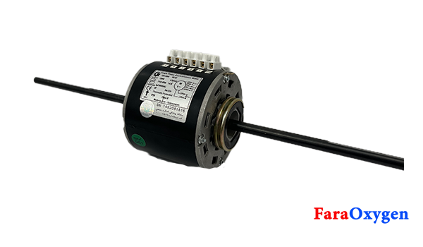 الکتروموتور فن کویل 130 وات دو شفت الکترومگا + الکتروموتور فن کویل 130 وات دو شفت الکترومگا