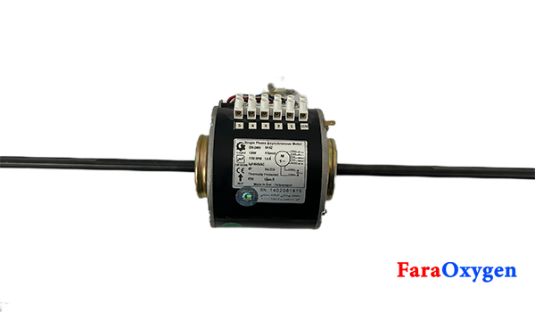 الکتروموتور فن کویل 130 وات دو شفت الکترومگا + الکتروموتور فن کویل 130 وات دو شفت الکترومگا